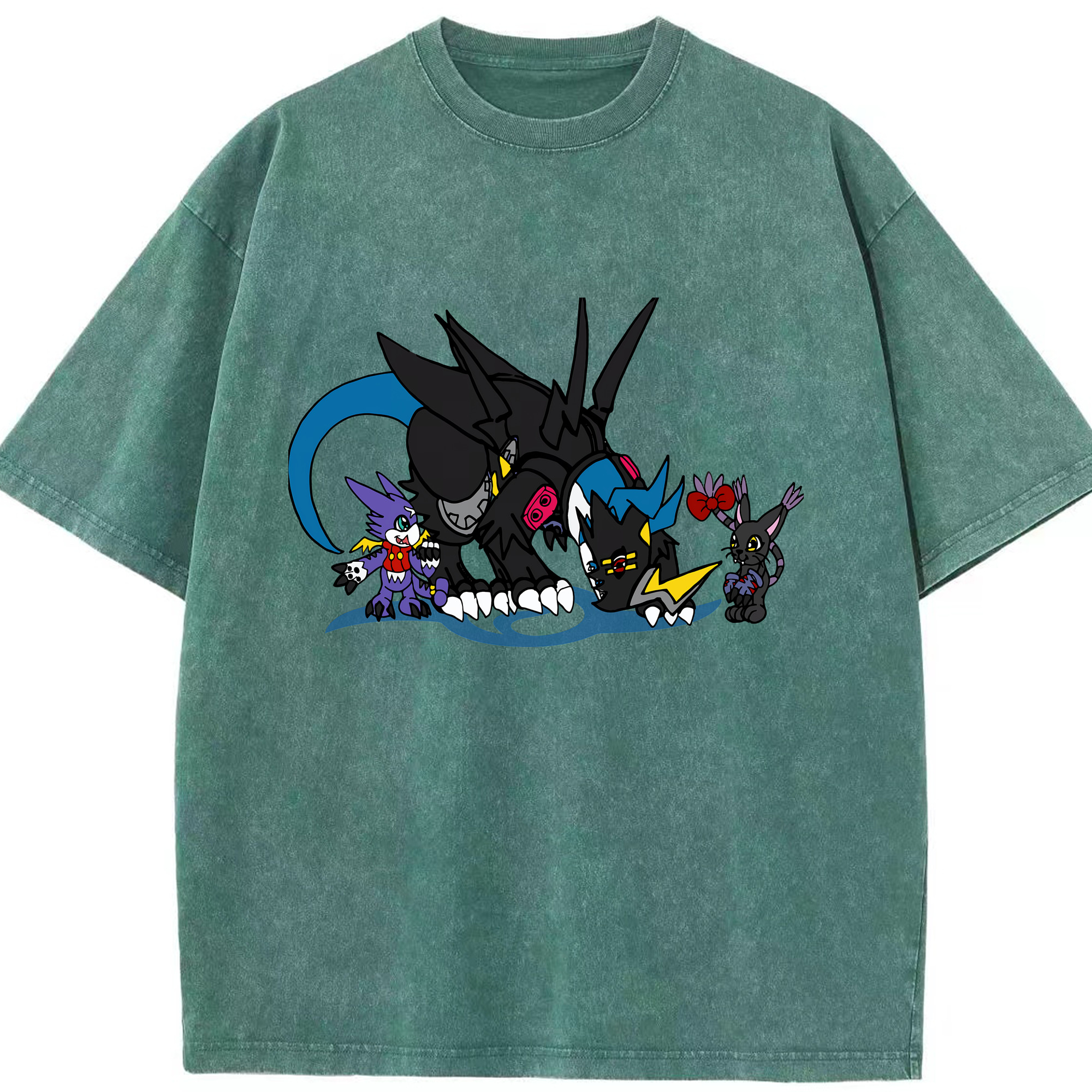 （画像用） Digimon デジタルモンスター/デジモン 綿100% ヴィンテージ風 半袖Tシャツ（フロントプリント）